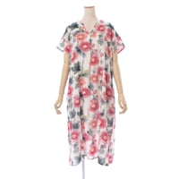 【SALE】【`26春夏新作】Vネックワンピース【綿100％・にじみ大花】53620N-26S