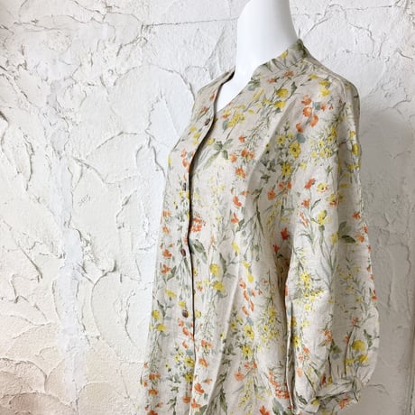 【SALE】スケッチ風ワンピース【麻100％】46620N-22S