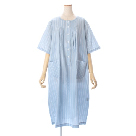 【SALE】6分袖ワンピース【綿100％・ストライプ】56751N-25S