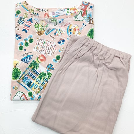 【SALE】5分袖シャツパジャマ【50強撚フライス・エスパーニャ】33326P-24S