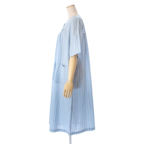 【SALE】6分袖ワンピース【綿100％・ストライプ】56751N-25S