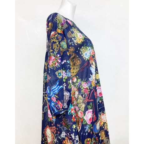 【SALE】7分袖チュニックワンピ【80シルキーローン・ジュエリーエンジェル】46133N-24S
