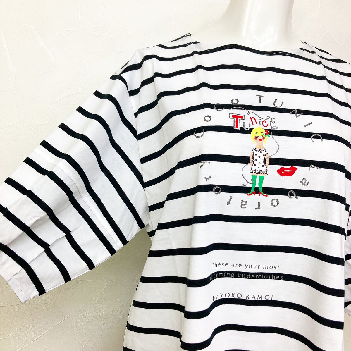 SALE】【`26春夏新作】6分袖ボリュームTシャツ【ワンポイントCoCo