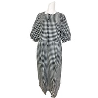【SALE】【`26春夏新作】6分袖ウエスト切り替えワンピース【綿100％・サッカーギンガムチェック】46656N-26S