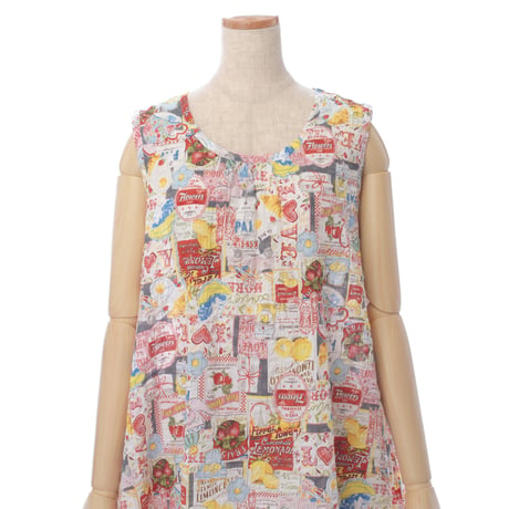 【SALE】【’26春夏新作】ノースリーブワンピース【80ローンサッカー・レモネードGirl】66003N-26S