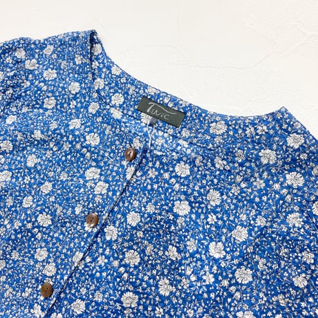 【SALE】【`26春夏新作】6分袖ウエスト切り替えワンピース【綿100％・サッカー小花】46652N-26S