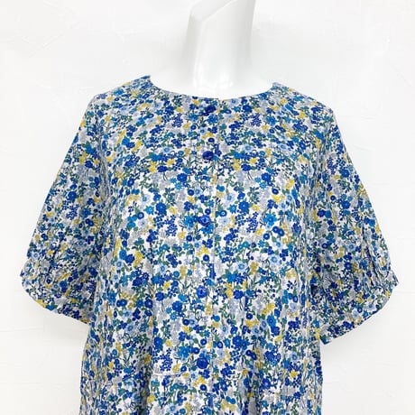 【SALE】コットンワンピース【ブルー小花】56748N-24S