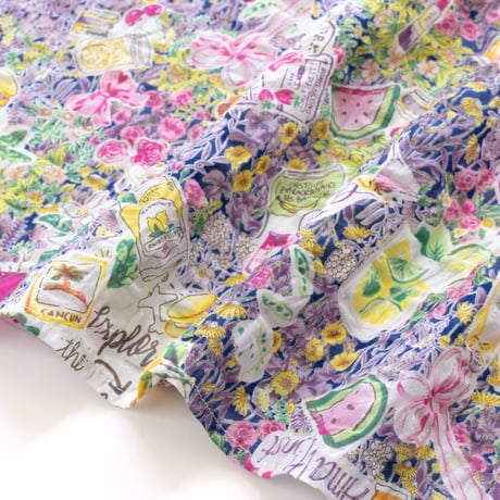 【SALE】【’26春夏新作】半袖半開ワンピース【80ローンサッカー・マーレフルーツ】56017N-26S