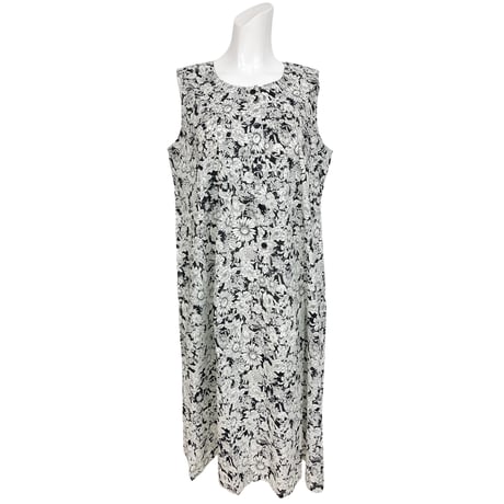 T. japan print sleeve tunic チュニック　ブラウン セール】 点描フラワープリントチュニック （チュニック