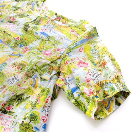 【SALE】5分袖ブラウス【80ローンサッカー・ファームガーデン】6655-25S