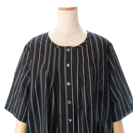 【SALE】6分袖ワンピース【綿100％・ストライプ】56751N-25S