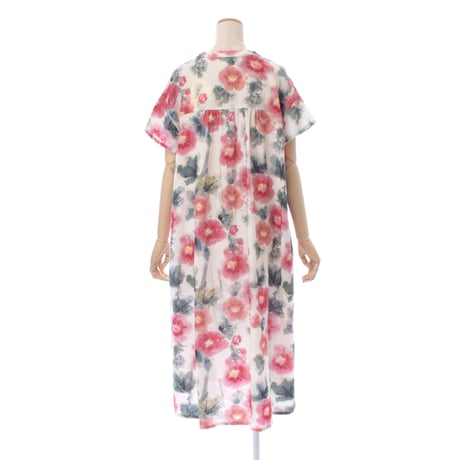 【SALE】【`26春夏新作】Vネックワンピース【綿100％・にじみ大花】53620N-26S