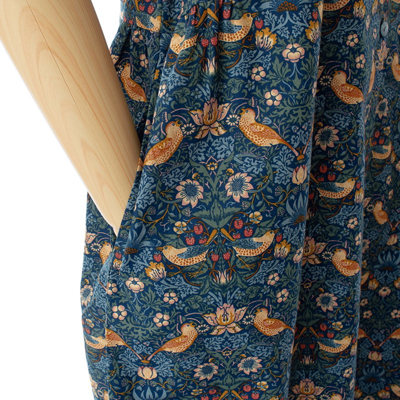 SALE】【`24秋冬新作】衿付き半開ワンピース【綿100％・モリス