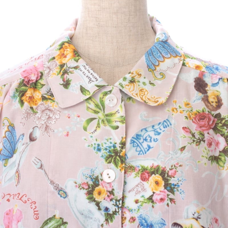 オールシーズン】衿付き前開きパジャマ【ダブルガーゼ・ディア天使