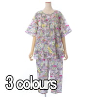 【SALE】【’26春夏新作】5分袖全開パジャマ【80ローンサッカー・マーレフルーツ】36095P-26S