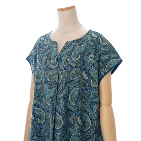 【SALE】【`26春夏新作】フレンチVネックワンピース【綿100％・リバティプリント】53608N-26S