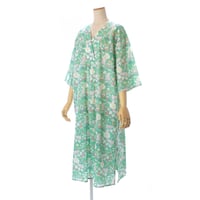 【SALE】デザインVネックワンピース【綿100％・小鳥と花】43655N-25S