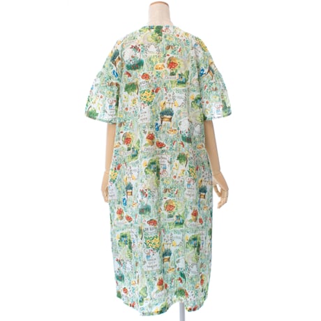 【SALE】5分袖ワンピース【80ローンサッカー・ガーデン】53042N-23S