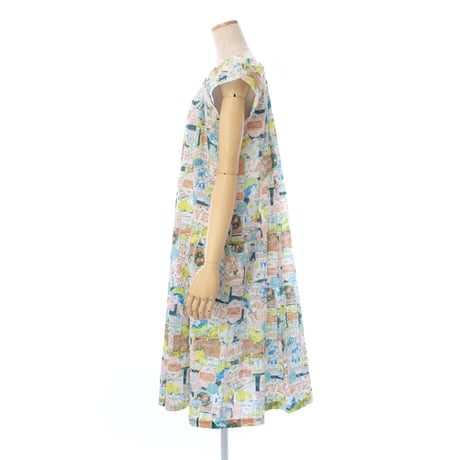 【SALE】【’26春夏新作】シャーリングワンピース【80ローンサッカー・レモネードGirl】53083N-26S