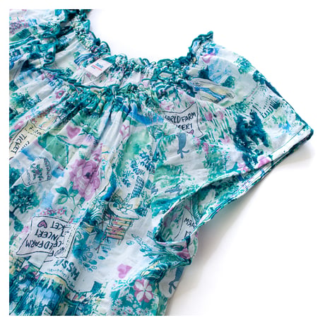 【SALE】シャーリングワンピース【80ローンサッカー・ファームガーデン】53074N-25S