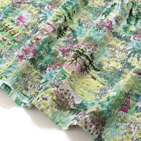 【SALE】【'26春夏新作】6分袖切り替えワンピース【80ローンサッカー・ガーデン小花】56022N-26S