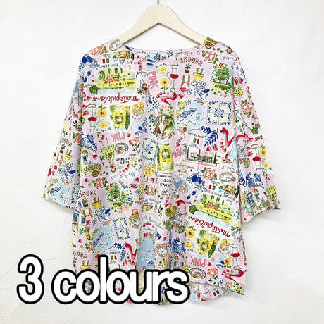 【'26春夏新作】6分袖Tシャツ【100双天竺・マリンカフェ】6347-26S