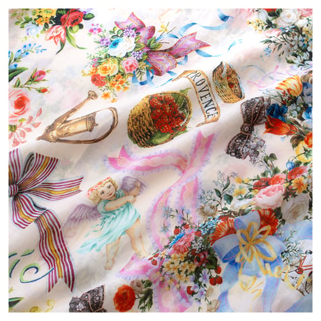 【SALE】6分袖シャツ【80シルキーローン・リボンエンジェル】6651-25S