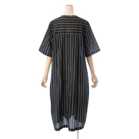 【SALE】6分袖ワンピース【綿100％・ストライプ】56751N-25S