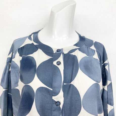 【SALE】コットンリネンのワンピース【ドット柄】48600N-24S