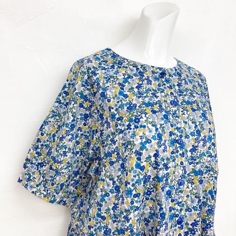 【SALE】コットンワンピース【ブルー小花】56748N-24S