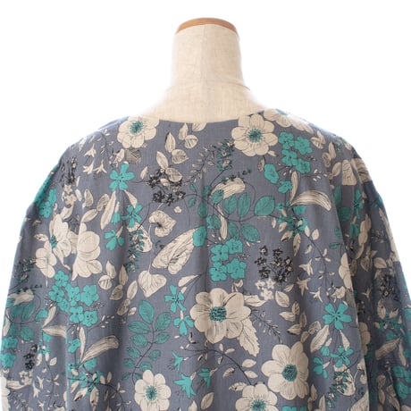 【SALE】6分袖ワンピース【コットンリネン・オフフラワー】43654N-25S