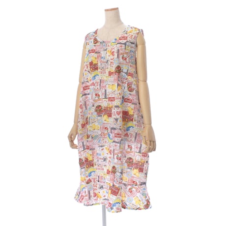 【SALE】【’26春夏新作】ノースリーブワンピース【80ローンサッカー・レモネードGirl】66003N-26S