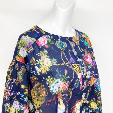 【SALE】7分袖チュニックワンピ【80シルキーローン・ジュエリーエンジェル】46133N-24S