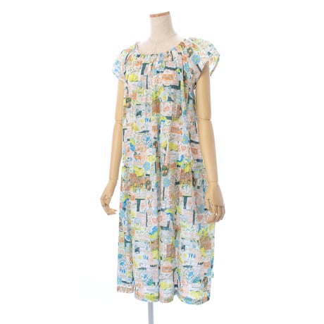 【SALE】【’26春夏新作】シャーリングワンピース【80ローンサッカー・レモネードGirl】53083N-26S