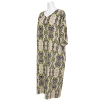 【SALE】6分袖ワンピース【麻100％・カラフルドット】43624N-22S