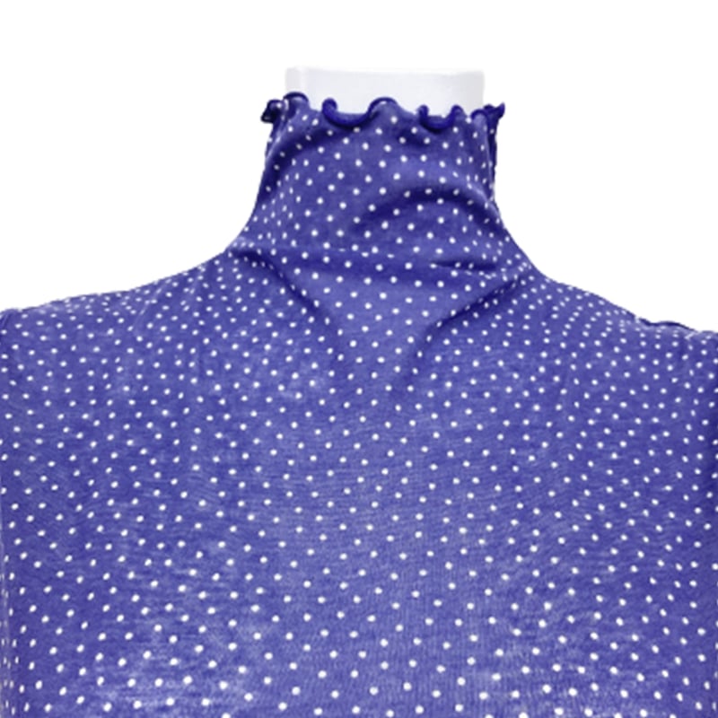 45rpm 水玉　ドット　濃紺　ノースリーブ 中古）H&M 水玉ノースリーブブラウス 紺×白 ネイビー ドット