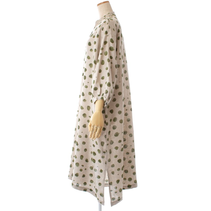 SALE】水彩ドットのワンピース【麻100％】46619N-22S | TUNIC ～Lab