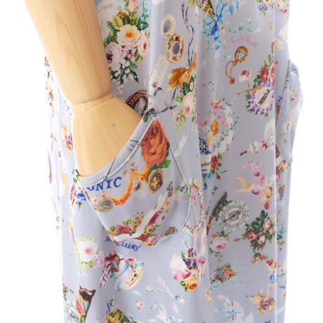 【SALE】【`26春夏新作】フリルノースリーブワンピース【50強撚フライス・ハピネスドリーム】63443N-26S