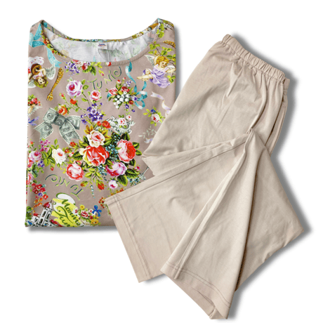 【SALE】Tシャツパジャマ【80双天竺・マリンラブ】53255P-25S