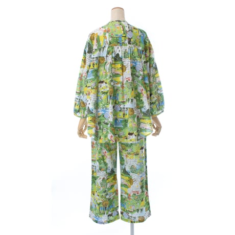 【SALE】【'26春夏新作】前開きのパジャマ【楊柳・アートな森の旅】26105P-26S