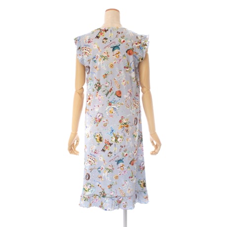 【SALE】【`26春夏新作】フリルノースリーブワンピース【50強撚フライス・ハピネスドリーム】63443N-26S