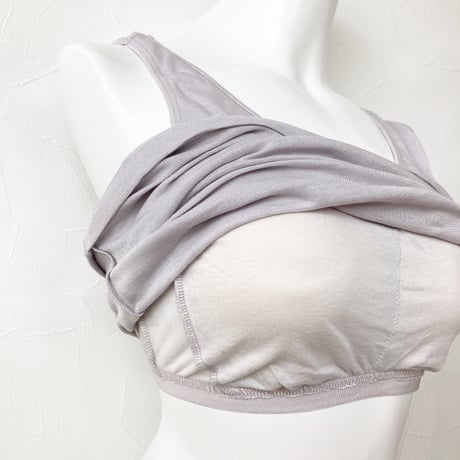 【オンライン限定】【SALE】カップ付きタンクトップ【Mサイズのみ　コットンシルク・ミラノリブ】9368-17S