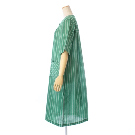 【SALE】6分袖ワンピース【綿100％・ストライプ】56751N-25S