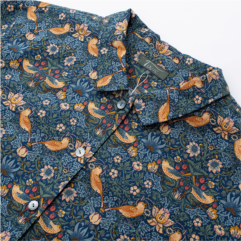 SALE】【`24秋冬新作】衿付き半開ワンピース【綿100％・モリス/いちご