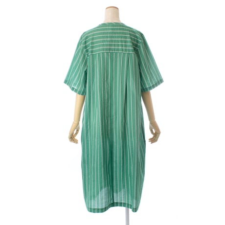 【SALE】6分袖ワンピース【綿100％・ストライプ】56751N-25S