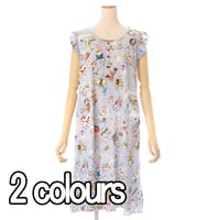 【SALE】【`26春夏新作】フリルノースリーブワンピース【50強撚フライス・ハピネスドリーム】63443N-26S