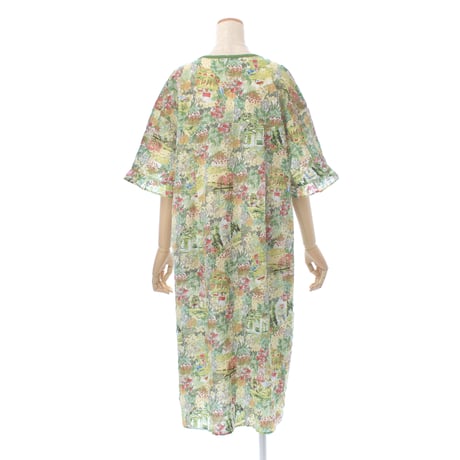 【SALE】【’26春夏新作】5分袖半開ワンピース【80ローンサッカー・ガーデン小花】56021N-26S