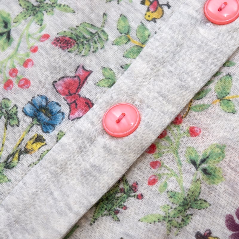 25秋冬新作】クルーネックパジャマ【60接結・リーフ柄】26426P-25A