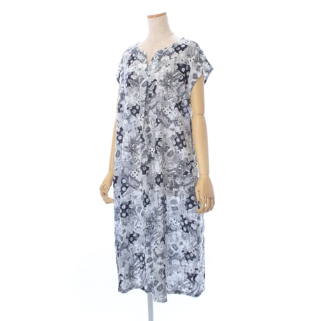 【SALE】【’26春夏新作】フレンチVネックワンピース【80ローンサッカー・水玉パーム】53086N-26S