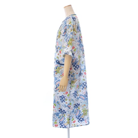 【SALE】【’26春夏新作】5分袖半開ワンピース【80ローンサッカー・水玉パーム】56025N-26S